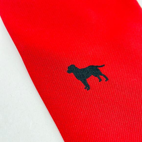 Vintage 60s/70s Chippmonk Creations Red Navy Hunting Dog Preppy Necktie - Picture 2 of 4